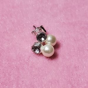Silver Faux Pearl Earrings